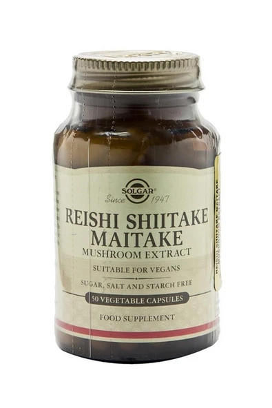 Solgar Reishi Shiitake Maitake Mushroom Extract 50 Kapsül ürün görseli 1