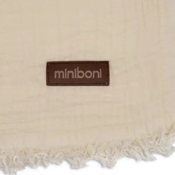 Miniboni Müslin Battaniye - Ekru - Resim 5