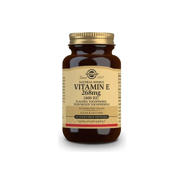 Solgar Vitamin E 400 Iu 50 Softgel 1 Paket ürün görseli 1