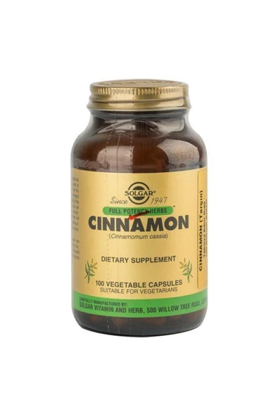 Solgar Cinnamon 100 Kapsül ürün görseli 1