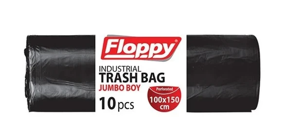 ŞeyliŞeyler Floppy Jumbo Sanayi Tipi Çöp Poşeti 100x150 cm Siyah 10’lu 1 Adet ürün görseli 1