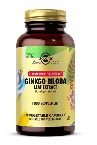 Solgar Ginkgo Biloba Leaf Extract 60 Kapsül - Resim 3