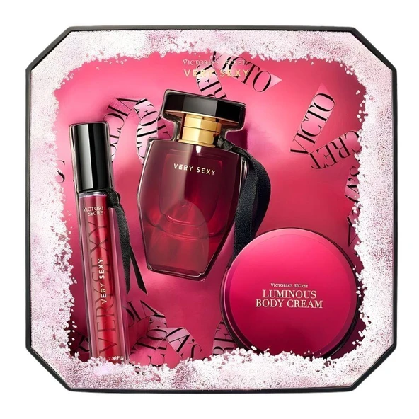 Victoria's Secret Very Sexy EDP 50 ml + EDP 7 ml + Luminous Body Cream 85 g Kadın Parfüm Seti ürün görseli 1