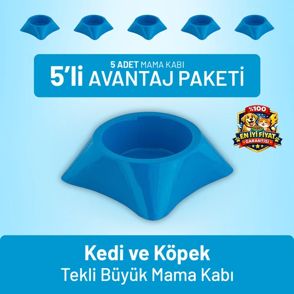 Kedi ve Köpek Tekli Büyük Mama Kabı - 5 Adet ürün görseli 1