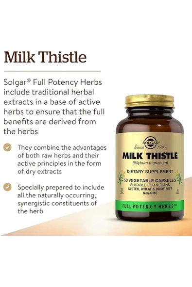 Solgar Milk Thistle 50 Kapsül - Resim 2