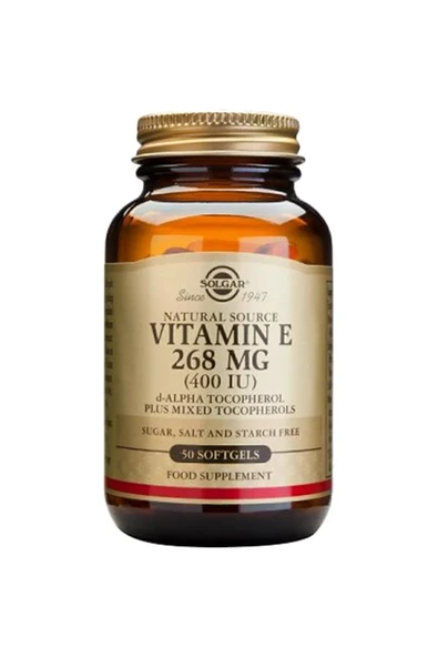 Solgar Vitamin E 400 IU 50 Softgel ürün görseli 1