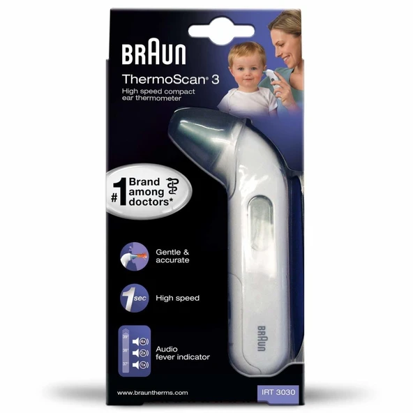 Braun Termometre Thermoscan Irt 3030 Ateş Ölçer Braun Kulaktan Ateş Ölçer ürün görseli 1
