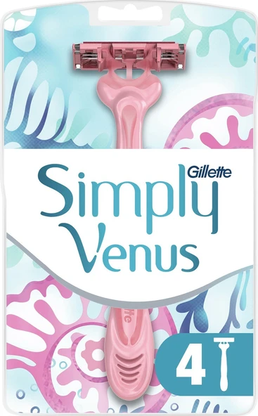 Gillette Simply Venüs 3 Kullan At Tıraş Bıçağı 4'lü ürün görseli 1