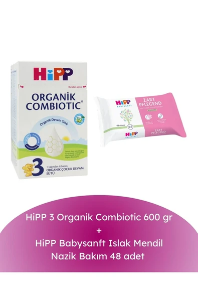 3 Organik Combiotic 600 gr + Babysanft Islak Mendil Nazik Bakım 48 adet ürün görseli 1