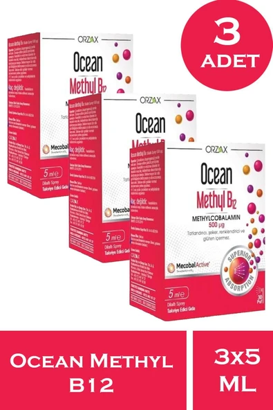 Ocean Methyl B12 Sprey 500 mcg 5 ml 3 Adet ürün görseli 1