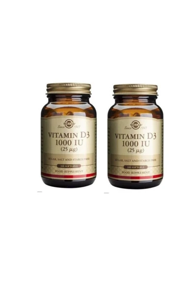 Solgar Vitamin D3 1000ıu 100 Kapsül 2 Adet ürün görseli 1