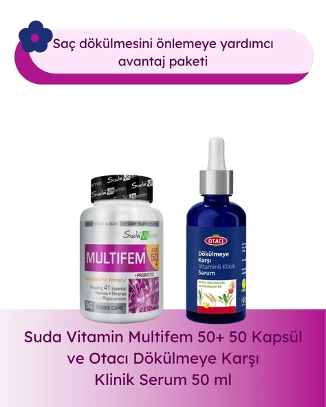 Suda Vitamin Multifem 50+ 50 Kapsül & Otacı Dökülme Karşıtı Klinik Serum 50 ML ürün görseli 1