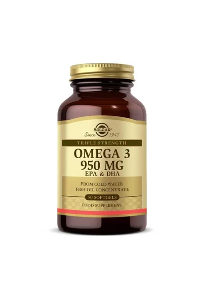 Solgar Omega 3 950 mg 50 Softgel Kapsül ürün görseli 1