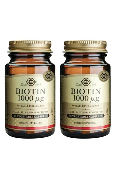 Solgar Biotin 1000 Mcg 50 Kapsül 2 Adet ürün görseli 1