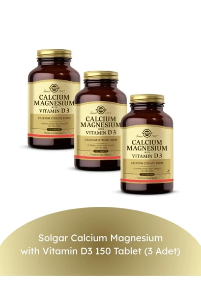 Solgar Calcium Magnesium with Vitamin D3 150 Tablet (3 Adet) ürün görseli 1