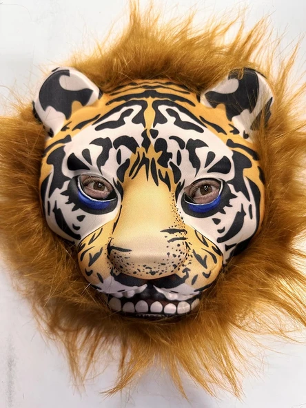 Kahverengi Yeleli Saçlı Peluş Aslan Maskesi Mega Peluş 23 No ürün görseli 1