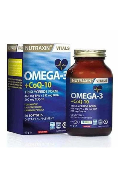 Vitals Omega-3 + Co-Q10 60 Softgel ( 1 ADET ) ürün görseli 1