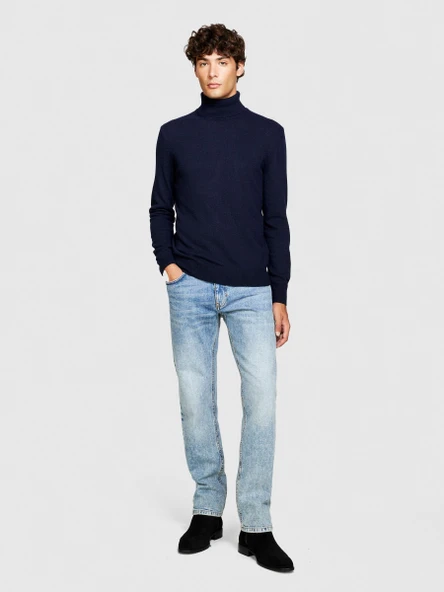 Sisley   Kaşmir Karışımlı Dik Yaka Kazak Erkek Lacivert Kazak - 325A102HS2177 ürün görseli 1