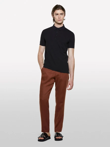 Sisley   %100 Pamuk Regular Fit Polo T-Shirt Erkek Siyah Polo - 325P3089S300T ürün görseli 1