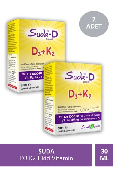 Suda Vitamin D3 K2 Likid Vitamin 30 ml X 2 Adet ürün görseli 1
