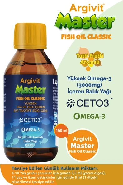 Argivit Master Fish Oil Classıc Balık Yağı 150 ml ürün görseli 1