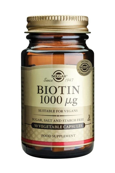 Solgar Biotin 1000 Mcg 50 Kapsül ürün görseli 1