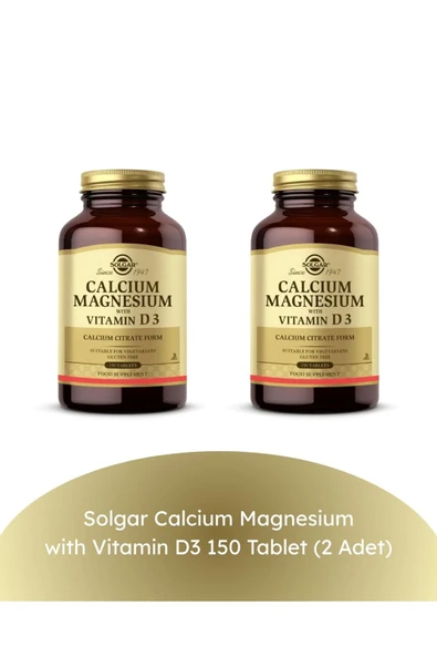 Solgar Calcium Magnesium with Vitamin D3 150 Tablet (2 Adet) ürün görseli 1