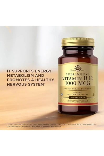 Solgar Vitamin B12 1000mcg 100 Tablet - Resim 4