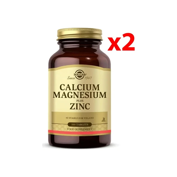 Solgar Calcium Magnesium Plus Zinc 100 Tablet 2 Adet ürün görseli 1