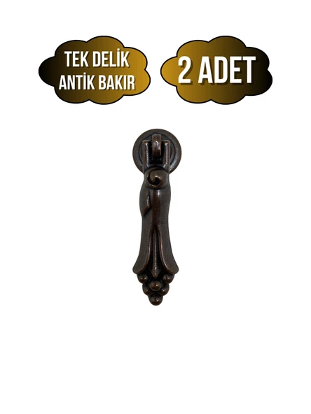 Nobel Üzümlü Sarkaç Dolap Kulpu Mobilya Tekli Sarkaç Düğme(ANTİK BAKIR)(TEK DELİK) Antik Bakır Tek Delik TEK DELİK - 2 ADET ürün görseli 1