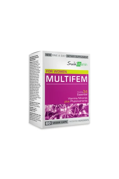 Suda Vitamin Multifem For Women Multivitamin 60 Bitkisel Kapsül - Resim 6
