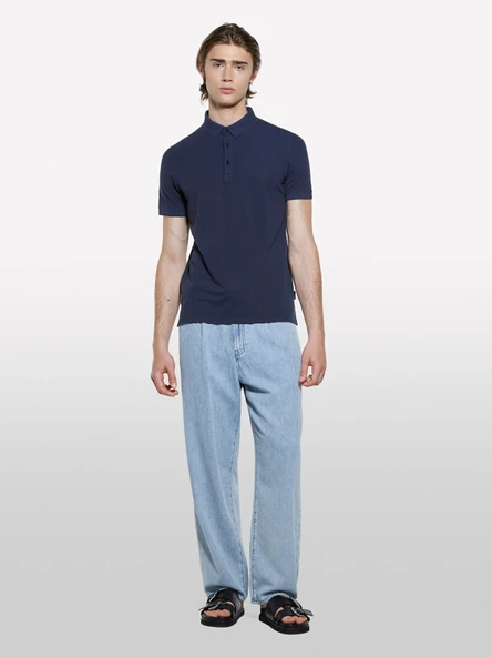 Sisley   %100 Pamuk Regular Fit Polo T-Shirt Erkek Lacivert Polo - 325P3089S300T ürün görseli 1