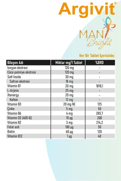 Argivit Man Bright 30 Tablet - Resim 4