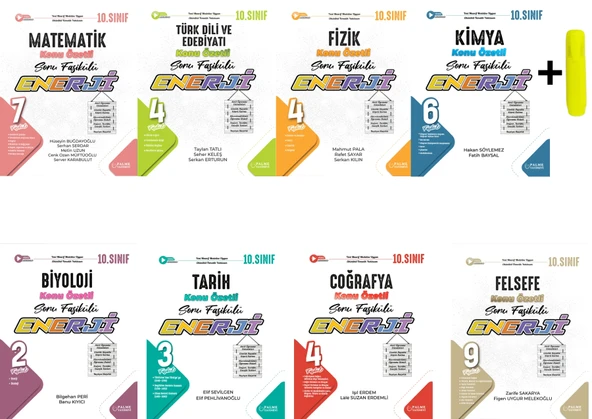 Palme 10.Sınıf Enerji Tüm Dersler Konu Özetli Soru Fasikülleri (8 Kitap) Yeni ürün görseli 1