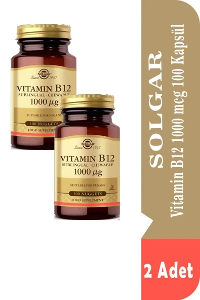Solgar Vitamin B12 1000 Mcg 100 Tablet 2 Adet ürün görseli 1