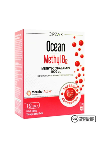Ocean Methyl B12 1000 Mg 10 ml Dilaltı Sprey ürün görseli 1