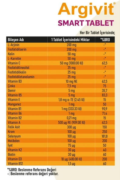 Argivit Smart 30 Tablet 3 Adet - Resim 5