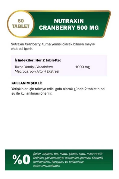 Nutraxin Cranberry 60 Tablet - Resim 6