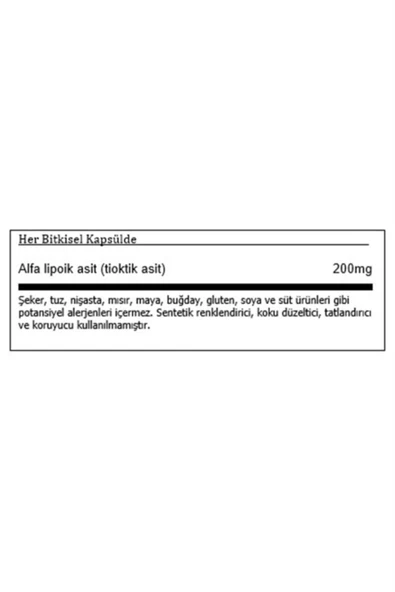 Solgar Alpha Lipoic Acid 200 mg 50 Kapsül - Resim 2