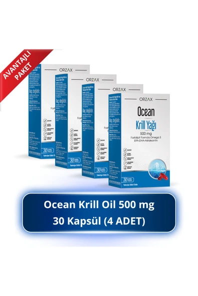 Ocean Krill Oil 500 Mg 30 Kapsül 4 Adet ürün görseli 1