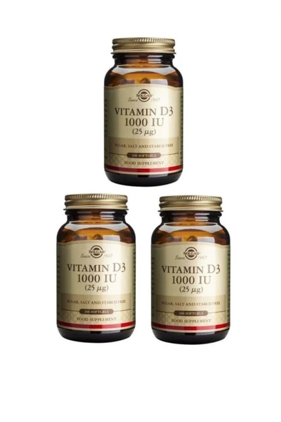 Solgar Vitamin D3 1000ıu 100 Kapsül 3 Adet ürün görseli 1