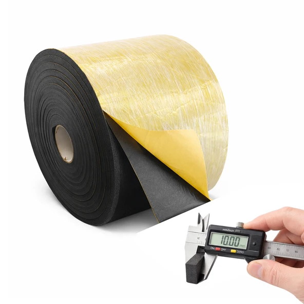 Yapışkan Araç Ses Isı Yalıtım İzolasyon Bandı En:20 cm Kalınlık:10 mm Uzunluk 5 Metre Kauçuk Sünger ürün görseli 1