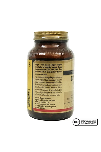 Solgar Omega-3 950 mg 50 Kapsül - Resim 3