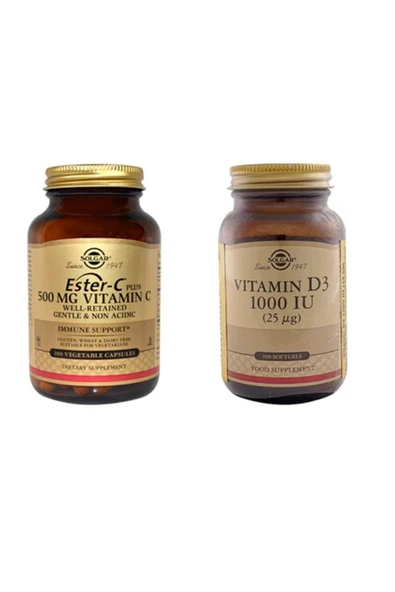 Solgar Ester C - Plus 500 Mg 100 Tablet + D3 100 Tablet ürün görseli 1