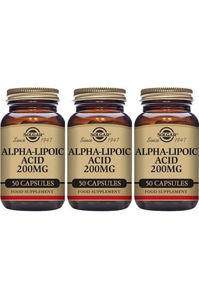 Solgar Alpha Lipoic Acid 200 mg 50 Kapsül 3 Adet ürün görseli 1