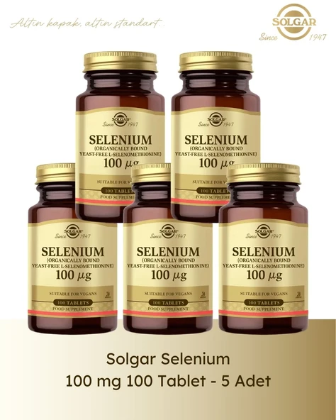 Solgar Selenium 100 mg 100 Tablet 5 Li Paket ürün görseli 1