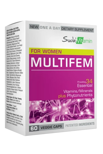Suda Vitamin Multifem For Women Multivitamin 60 Bitkisel Kapsül ürün görseli 1