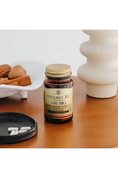 Solgar Vitamin B1 Thiamin 100 mg 100 Vegetable Kapsül - Resim 2