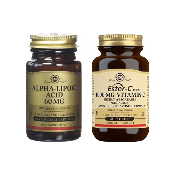 Solgar Alpha Lipoic Acid 60 Mg 30 Tablet+Solgar Ester-C Plus 1000 Mg 30 Tablet ürün görseli 1