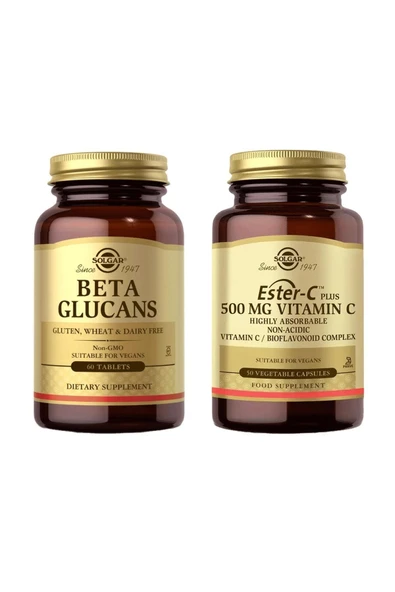 Solgar Beta 1.3 Glucans 60 tb + Solgar Ester-C Plus 500 mg 50 Kapsül ürün görseli 1
